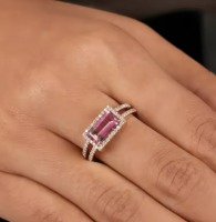 Natural Pave Diamond  Gemstone Ring Designer