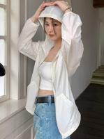 Summer loose new sun protection clothes women hooded long sleeve sun protection skin clothes light zipper waterproof wash cardigan coat