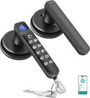 T02 Smart Fingerprint Door Knob, Keyless Entry Door Locks with Keypads, Backup Key