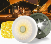 Rechargeable outdoor Retractable Tent Lighting String Lamp  2 in 1 Decoration Led Camping  Strip Light