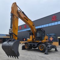 China Top Brand Shanzhong Earth-moving Machinery 21ton SZL215 wheel excavator with outrigger hydraulic drive