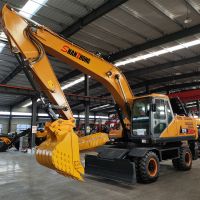 Engineering Machinery Shanzhong Factory 21ton SZL215 Wheel Excavator with Outrigger Hydraulic Drive