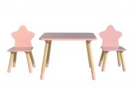 Wood Children Table With 2 Star