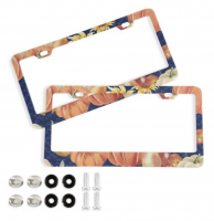 Decorative Floral License Plate Frame Set