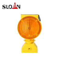 Traffic Safety Solar Warning Light Yellow LED Flasher Light Amber Road Cone Barricade Light For Road Safety