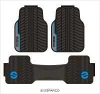 AUTO Heavy Duty Rubber Floor Mats, Black Car Mats Set, Front and Rear Car Mats with Anti-Slip Backing, All Weather Protection, Trim-to-Fit for Automotive SUV, Sedan, Van