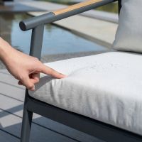 Mercury Alu 4-Piece Outdoor Patio Sofa Set, HPL Table Top &amp;amp; Powder Coated Aluminium Frame Garden Furniture