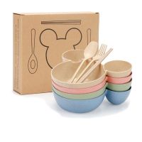 Big Ears Wheat Straw Tableware Set