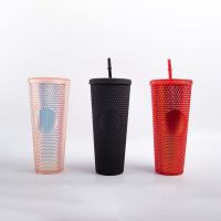 Studded Tumbler With Straw