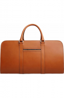 Premium Leather Duffle Bag, Tan Brown, Classic Travel Weekender with Dual Handles, Metal Zippers, Professional Business Style