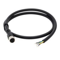 M8 8 Pin A-Coded Female Connector Cable, 26AWG Single-Ended Open Wire, 1M Industrial Sensor Cable