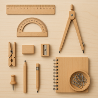 Eco-Friendly Wooden Desk Organizer Set