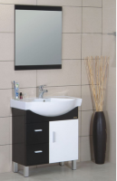 Modern Single Floor Bathroom Vanity Cabinet and Sink Combo White Rectangle