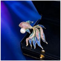 koi goldfish brooch