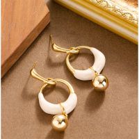  Internet celebrity hit: fashionable Chanel-style enamel oil drip earrings