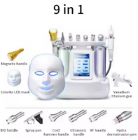 9 in 1 Small Bubble Vertical Hydra Dermabrasion Oxygen Facial Rejuvenation Machines 6 Heads Ultra Micro Bubble Cleaner Sink Peel