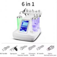 6 in 1 Small Bubble Vertical Hydra Dermabrasion Oxygen Facial Rejuvenation Machines 6 Heads Ultra Micro Bubble Cleaner Sink Peel