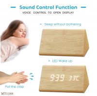 Triangular LED Wood Clock Voice Control