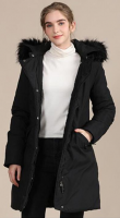 Womens Faux Fur Hood Polyfill Parka