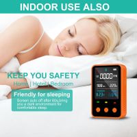 CO Alarm Detector Portable 5-in-1 Air Quality Monitor Travel Mini CO Meter Integrated CO/Atmospheric Pressure/Altitude/Temperature/Humidity