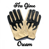 Leather Gloves Fire Glove Cream and Premium Flame Design Leather Gloves