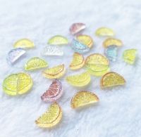 7x13mm Yellow Half Lemon Beads Glue on Finger Nail and Flatback Transparent Beads Glue on Stud Earring As Decoration Hot Selling