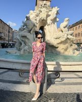 Women's Silk Floral Dress