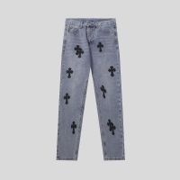 Crome Miami Limited Edition Color-Patch Light Wash Denim Pants of