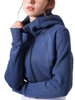 Cropped Fleece Hoodie - Windproof Yoga Jacket