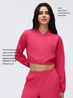 Cropped Sporty Jacket - Breathable Casual Blouse