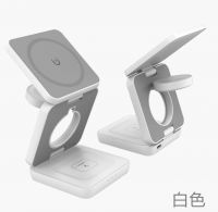 Foldable 3-in-1 15W Magnetic Wireless Charger &amp;amp;amp; Phone Stand - Compatible with iPhone/Apple Watch