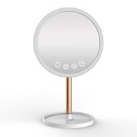 Portable LED Makeup Mirror - 360° Rotating Desktop Mirror with Touch Control, USB Charging for Travel