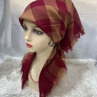 Winter, spring and autumn plaid turban wrap head labor protection warm four-way old-fashioned