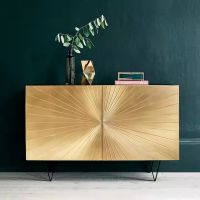 High Quality TV Cabinet Retro Style Carved Console Storage Cabinet Modern Golden Locker Large Capacity Cabinet for Living Room