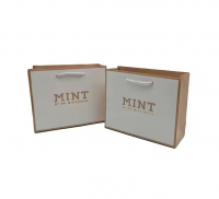 Luxury Eco-Friendly Kraft Paper Shopping Bag with Custom Logo White Manufactured for Gift Packaging Labels
