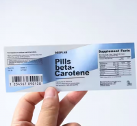 Custom Full Color Printing Glossy Silver PET Adhesive Labels Luxury Waterproof Vinyl Foil Sticker for Medical