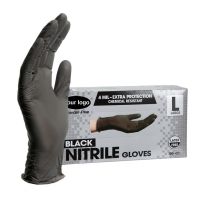 100pcs/box Black Disposable Nitrile Gloves