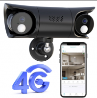 4MP Dual-lens Solar-powered Network Camera with Smart Motion Detection, Closed-circuit Television Security, Quick 4G Wireless Setup and Built-in Microphone at Night