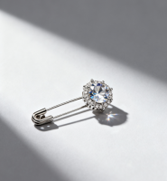 Starburst Glow 925 Sterling Silver Cubic Zirconia Brooch