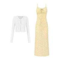 Yellow Floral Spaghetti Strap Dress - Women