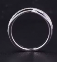 18k white gold Laboratory groun diamond round wedding ring for women