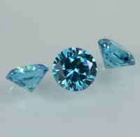 High quality Aquamarine artificial white CZ diamond cut round loose cubic zirconia