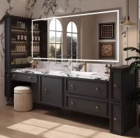 French - Style Oak Bathroom Cabinet With