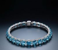 Synthetic Aquamarine Bracelets
