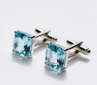 Synthetic Topaz Cuff Links