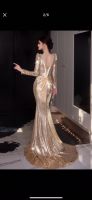 Moonlit Elegance Long - sleeved Evening Gown