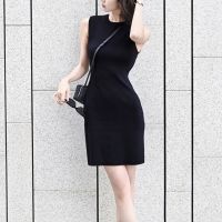New women&#039;s dresses for summer 2024. Slim-fit underskirt. Little black dress, sleeveless dress.