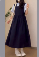 Luo Yi French Heavy Industries embroidered dress 2025 summer new style premium off-white draped skirt 10191