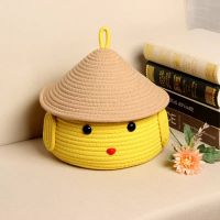 Cartoon - style Cotton Rope Woven Desktop Storage Basket - Multifunctional Organizer for Toys, Snacks, Cosmetics