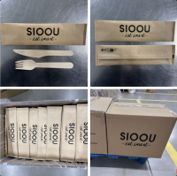 disposable cutlery fork spoon knife napkin with paper sleeve